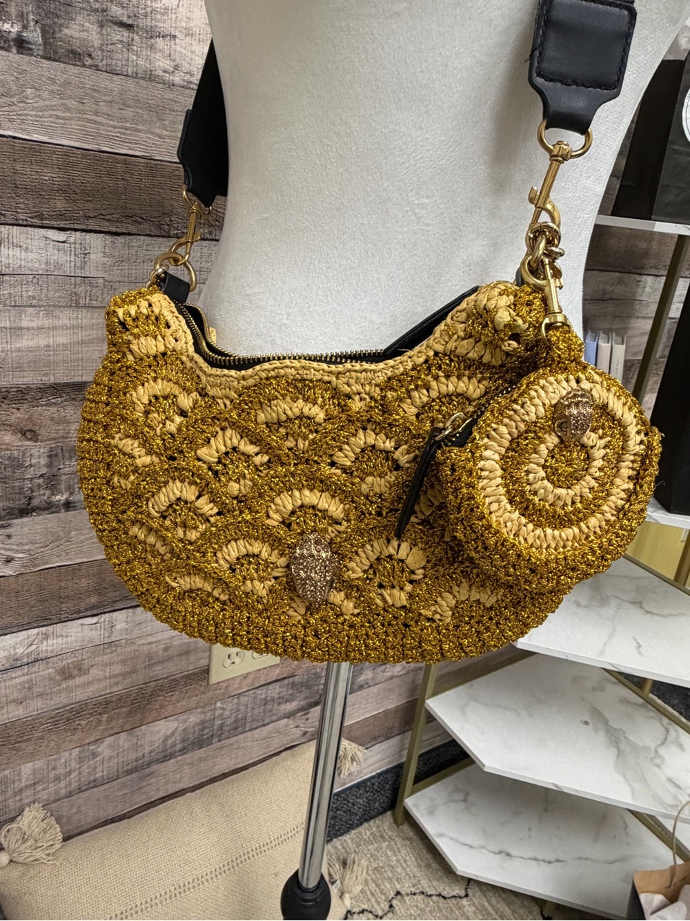 Kurt Geiger London Gold Metallic Crossbody OS